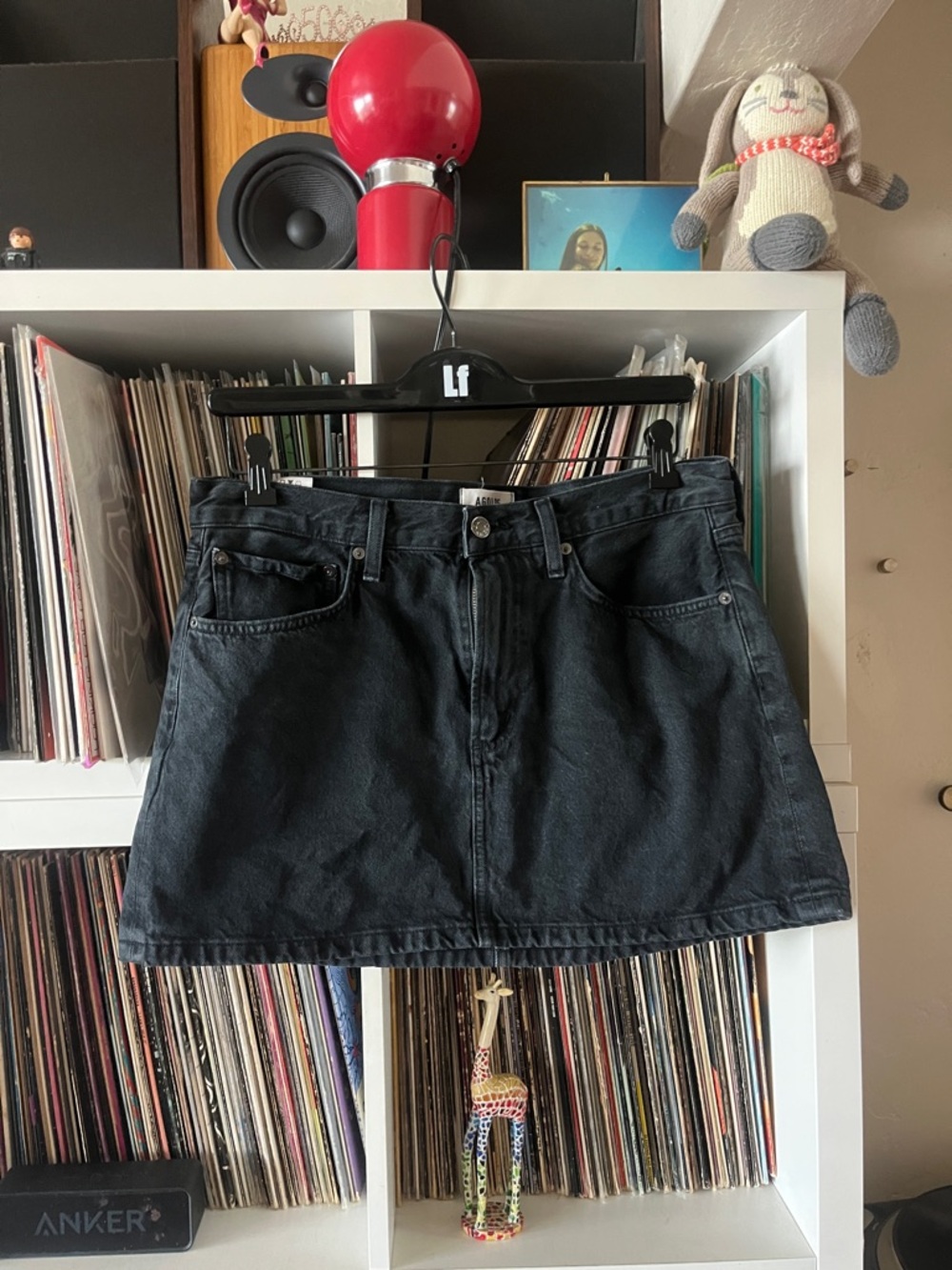 AGOLDE Liv Mini Skirt Size: 29 black